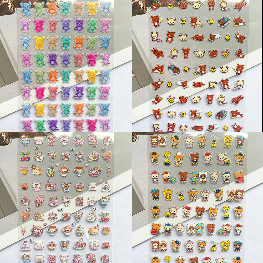 Nail Art - PVC Super Mini Rosa Rilakkuma Poster-Aufkleber,