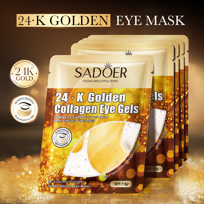 Collagen Under Eye Patches - SADOER 24K Gold Kollagen Kristall Augenmaske