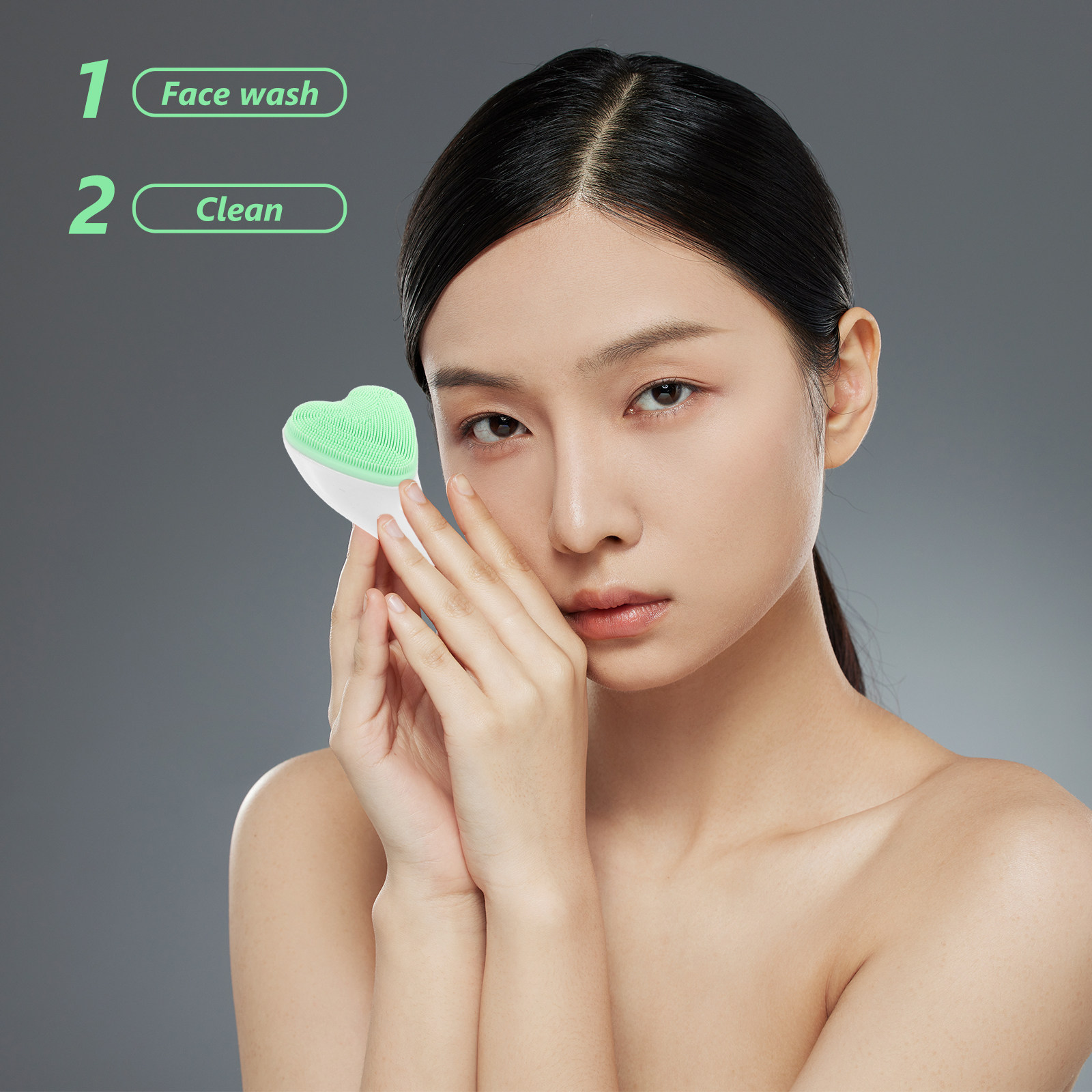 Silicone Face Scrubber Electric - Gesichtsreinigungsbürste, Silikon-Gesichtsreiniger, Peelingbürste, ergonomisches Design, tragbar,