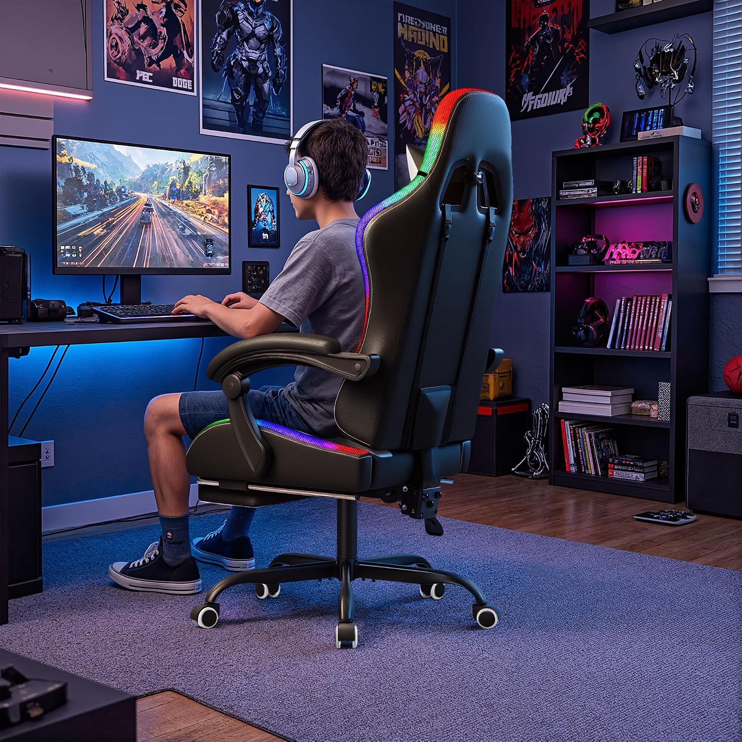 Homall Gaming-Stuhl, ergonomis – Massage Bewertung und Preis